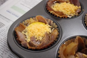 Cooking Bacon Egg Cups